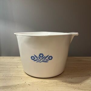 Corningware White Bowl with Blue Floral Accent